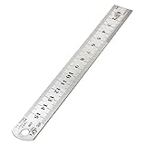 uxcell　ルーラー　ステンレス鋼　シルバートーン　2個入り　測定　デュアルサイド　学生のため