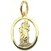 9ct Yellow Gold Pendant St Christopher oval pierced
