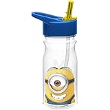 Zak! Designs Tritan Water Bottle with Flip-Up Spout and Straw with Despicable Me 2 Minions Graphics, Break-resistant and BPA-free Plastic, 16.5 oz.