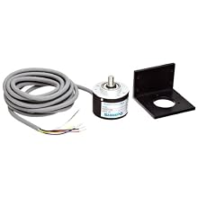 Shimpo RE1B-600C Aluminum Rotary Pulse Generator with Cable, 4.75-30VDC, 3000RPM Max Speed, 600PPR Graduation