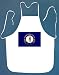 Kentucky Flag BBQ Barbeque Apron with 2 Pockets - White