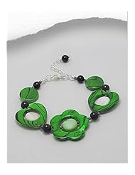 Dyed Mother of Pearl Bracelet In Brass