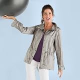 TravelSmith Womens Plus Size Crinkled Metallic Anorak