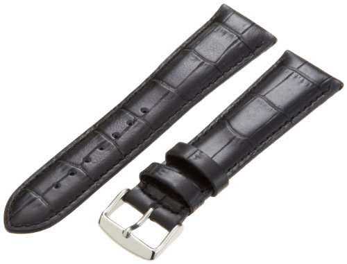 Hadley-Roma Men's MSM898RA-240 24-mm Black Alligator Grain Leather Watch Strap