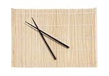 Natural Placemat and Chopstick Set, 4