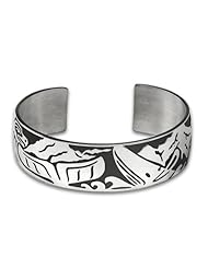 Sterling Silver Northwest Coast Native American Remember Alaska Bracelet. Made in USA.