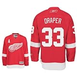 DRAPER #33 Detroit Red Wings RBK Premier NHL Hockey Jersey by Reebok (NHLPA Certified Custom Sewn Authentic Twill)