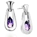Jewelry : Sterling Silver Pear Shape Amethyst Earrings