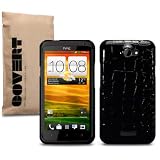 HTC One X "Covert" Gebrandmarkt Schwarz PU-Leder Krokodilhaut R�ckseite Fall / Shell / Sheild / Casevon "CELLAPOD"