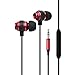 Francois et Mimi in-Ear 3.5mm Aux Hi-Fidelity Headphones Earbuds CH-13, Red