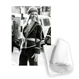 Fashion 1970s Model wearing a purple velvet.. - Tea Towel 100% Cotton - Art247 - Tea Towel - 46x70cm