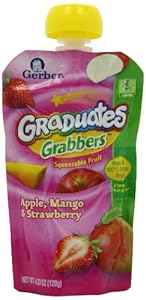 Gerber Graduates Grabbers, Apple, Mango and Strawberry, 4.23-Ounce, 12-Count
