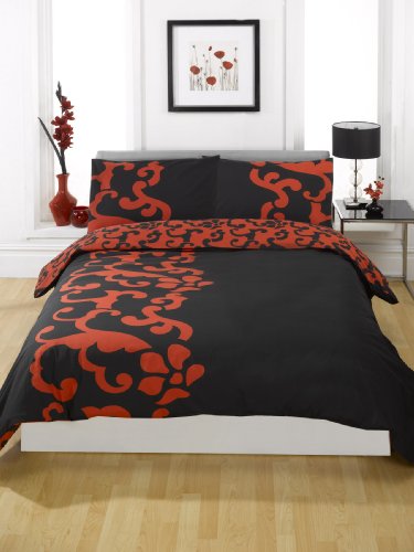 Dreamscene Chelsea Duvet Cover, Red, Double