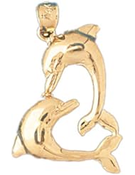 Dazzlers Solid 14 karats gold Dolphin Charm Pendant Available in three colors from jewelsberry (weights: 2.8 grams only)