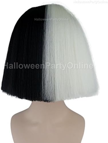 Halloween Party SIA Black &amp; White Shy Wig Costume Cosplay Online HW-198