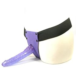 Fetish Fantasy Sensual Comfort Purple and Black Strap-On Dildo