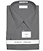Biagio Men's 100% Cotton Solid Charcoal Grey Dress Shirt w/Convertible Cuffs