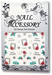 Hotbuyking Tm:3d Mix Christmas Mini Nail Art Glitter Stickers for Nails Decorations (Christmas Tree, Santa House, Sleigh, Snowman,stockings,candy Cane,santa,reindeer, Sleigh)
