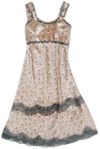 NSSTAR Sexy Lace Silk Women Lingerie Sleepwear Nightgown Pajamas Dress