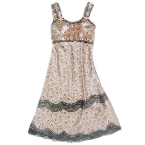 NSSTAR Sexy Lace Silk Women Lingerie Sleepwear Nightgown Pajamas Dress