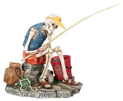 Skulls and Skeletons - Waiting For The Perfect Catch - Cold Cast Resin - 5.0" Height
