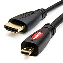 6ft HDMI (Type A) to HDMI Micro (Type D) , High Speed Cable with Ethernet for HTC EVO , Motorola Droid X