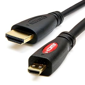 6ft Micro High Speed HDMI Cable with Ethernet Motorola Droid X HTC EVO 4G Premium Gold Plated