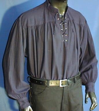 PIRATENHEMD BAUMWOLLHEMD PIRAT HEMD GR. S-XXXL 1427 Dunkelblau