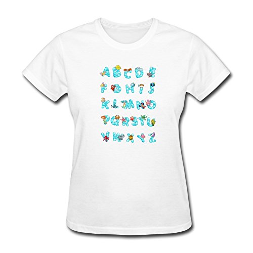 Vadim Women's Tops Cute Letters Print Tshirt Basic O neck Shirts Casual Tee