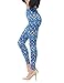 Bentibo Women's Fashion Floral Printed Spandex Leggings Skinny Pants Blue L