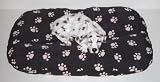dog cushion-dog bed 35'' x 24'' in black with white paws #2007-462