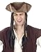 Accessories - Carribbean Pirate Captain Hat with Beads and Attached Fake Dreadlock Hair. This Accessory is the Perfect Addition to Any Swashbuckling Fancy Dress Costume. One Size is Suitable for All Adults.