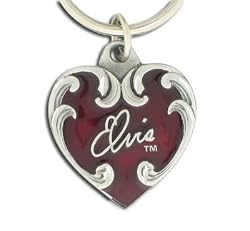 Elvis Presley Pewter Heart Keychain