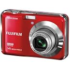 Fujifilm FinePix AX500 14MP Point-and-Shoot Digital Camera (Red) with 4GB SD Card, Carry Case, Battery Charger