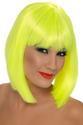 Smiffy's Women's Glam Short Blunt Wig, Yellow, One Size