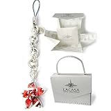 Flower WMP-NSF Light Siam Mobile Phone Case MP3 Player Charm with Original Swarovski Crystals