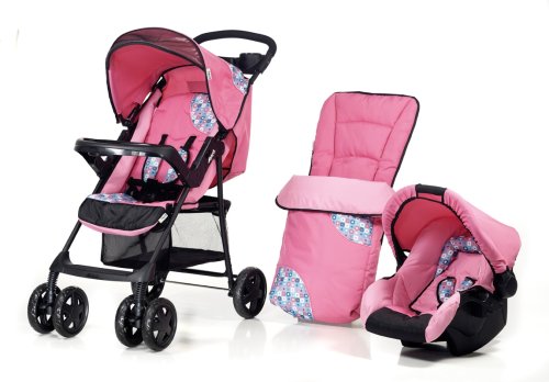 Childrens Toyshop   : Hauck - Shopper 7 travel system set in Dotty Pink