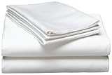 Pike Street 1000-Thread Count Luxury Single-Ply Sateen Queen Sheet Set, White