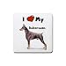 I Love My Doberman Pinscher Rubber Square Coaster (4 pack)