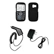 Pantech Link P7040 - Premium Black Soft Silicone Gel Skin Cover Case + Rapid Car Charger + Wall Travel Home Charger for Pantech Link P7040