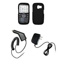 Pantech Link P7040 - Black Soft Silicone Gel Skin Cover Case + Rapid Car Charger + Wall Travel Home Charger for Pantech Link P7040