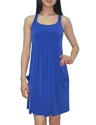 Scoop Neck Summer Tank Polyester/Spandex Lace-Up Pleated  Dress