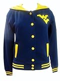 West Virginia Mountaineers Ladies Button Up Hooded Jacket