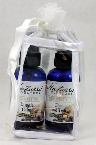 Dog Essential Oil - Doggie Calm & Flea and Tick Formula - Gift Pack Includes Full Size Bottle of Each Formula - Two 2 Ounce Bottles - Certified Organic - Made in USA