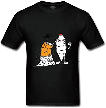 Men's Fuck Cancer,Smoke Weed 100% Organic Cotton Short Sleeve T-shirt XL Black