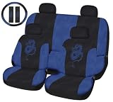 Dragon 11 Pc Seat Cover Set Blue Universal Car Truck Bucket Seat Cover 1995 Thru 2008 Honda Civic Accord Toyota Chevrolet Ford Nissan