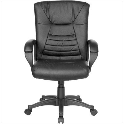 Black Leather Executive Mid Back Office Chair [BT-9975M-BK-GG]