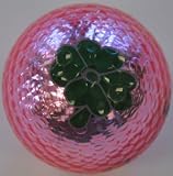 Pink METALLIC GOLF BALLS with GOOD LUCK 4-Leaf Clover - BLING! by Navika