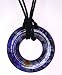 Lily-colorful Murano Glass Pendent W/ Dual Braided Thread Cord Chain