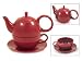 Tea for One Burgundy Gloss Finish - EnglishTeaStore Brand